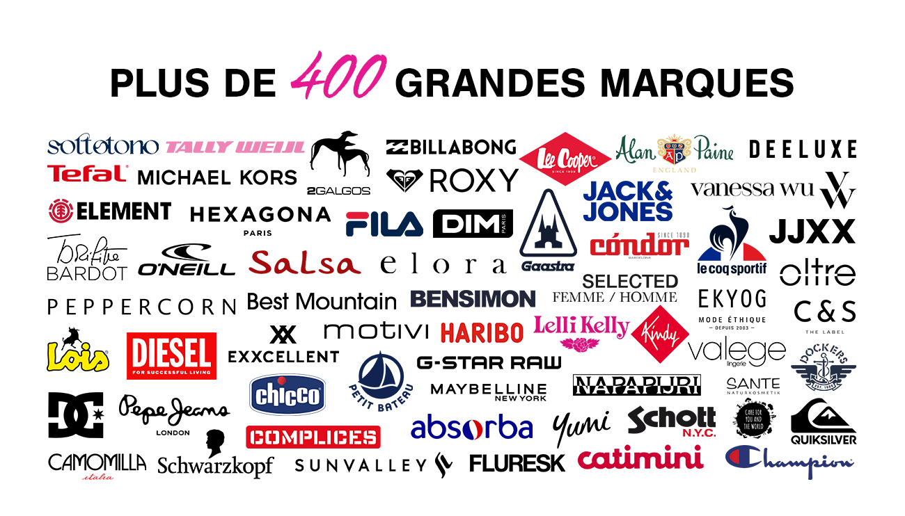 Plus de 400 grandes marques